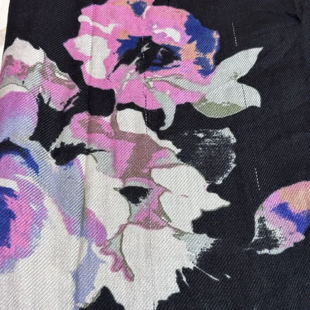 Liz Claiborne Women’s Rayon Floral Neck Scarf Blue Pink Black Head Blanket OSFM